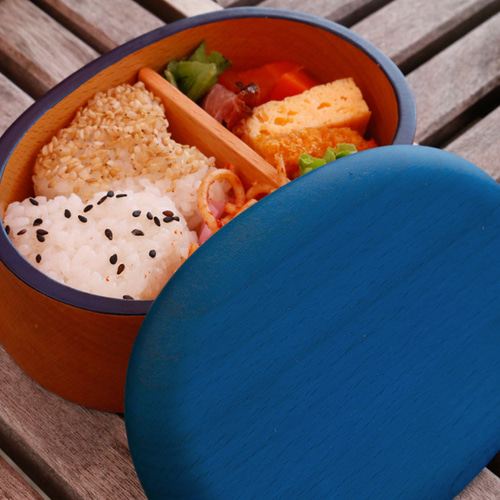 KyutarouBLUE std 弁当箱 大【青・ブルーの木製食器】 弁当箱・ランチ