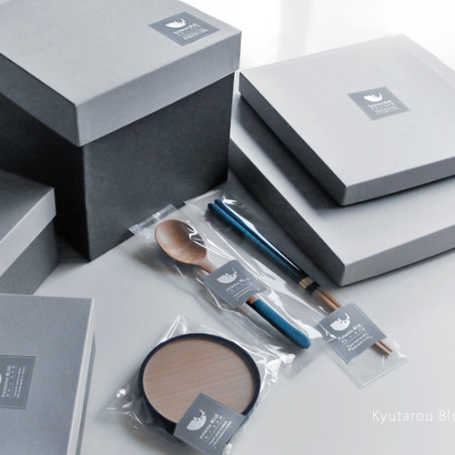 KyutarouBLUE 爽 弁当箱 大【青・ブルーの木製食器】 弁当箱