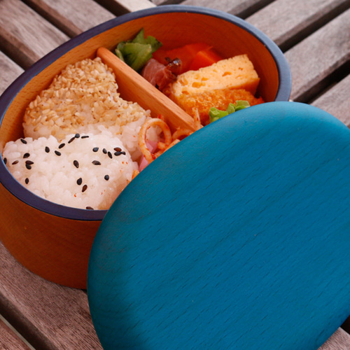 KyutarouBLUE 爽 弁当箱 大【青・ブルーの木製食器】 弁当箱