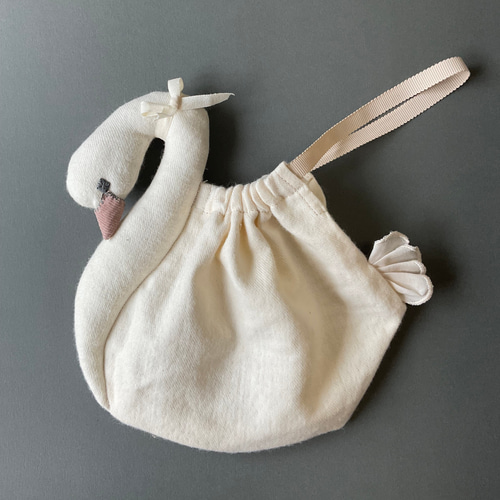 白鳥【 スワンポーチ S 】白鳥巾着 巾着バッグ クボミ 通販 18514801