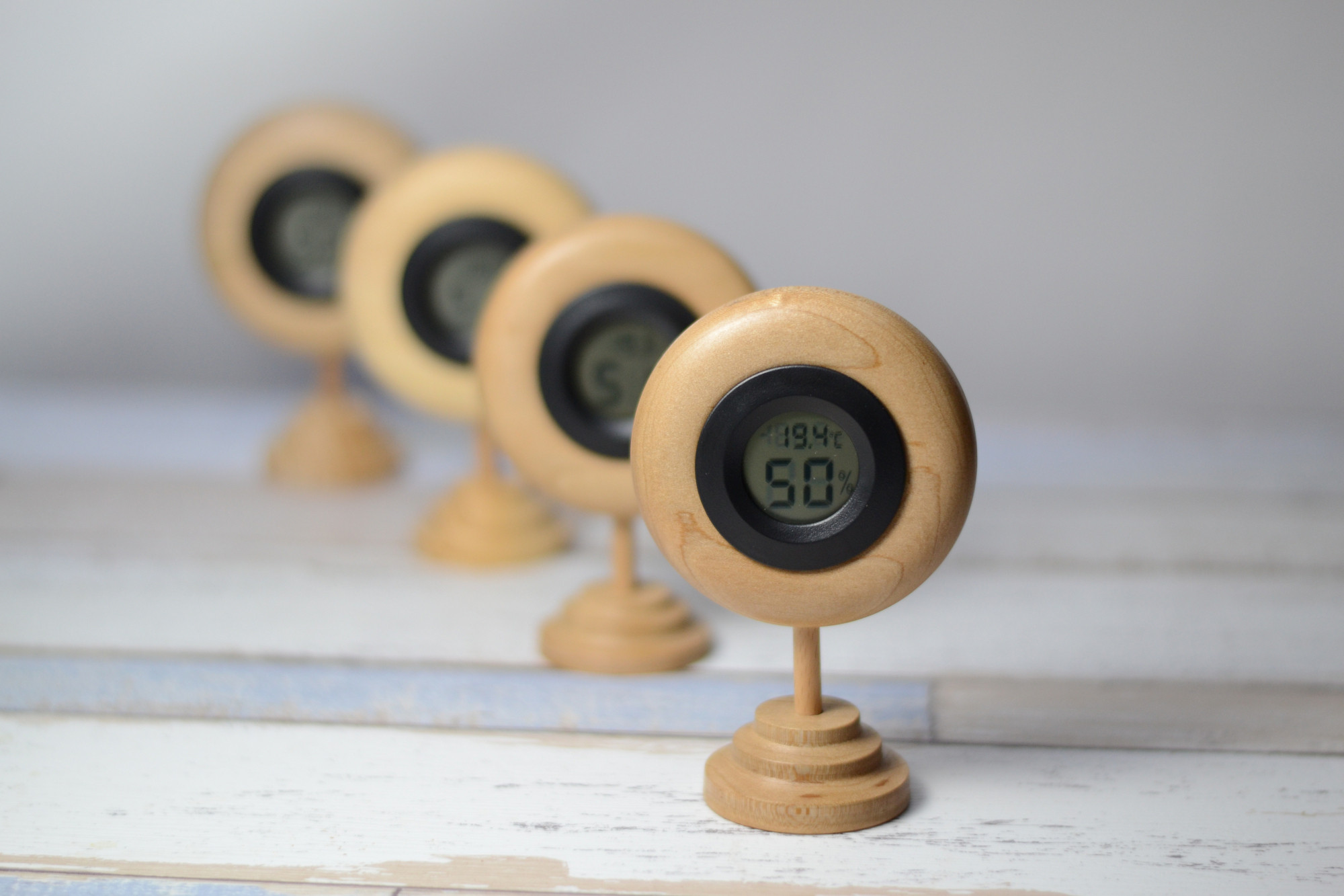 桜(orチェリー)の温湿度計/ ぬくもりmonacaシリーズ #0187