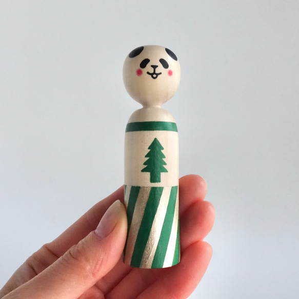 リバーシブル パンダこけし 2枚目の画像