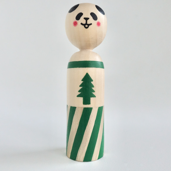 リバーシブル パンダこけし 4枚目の画像