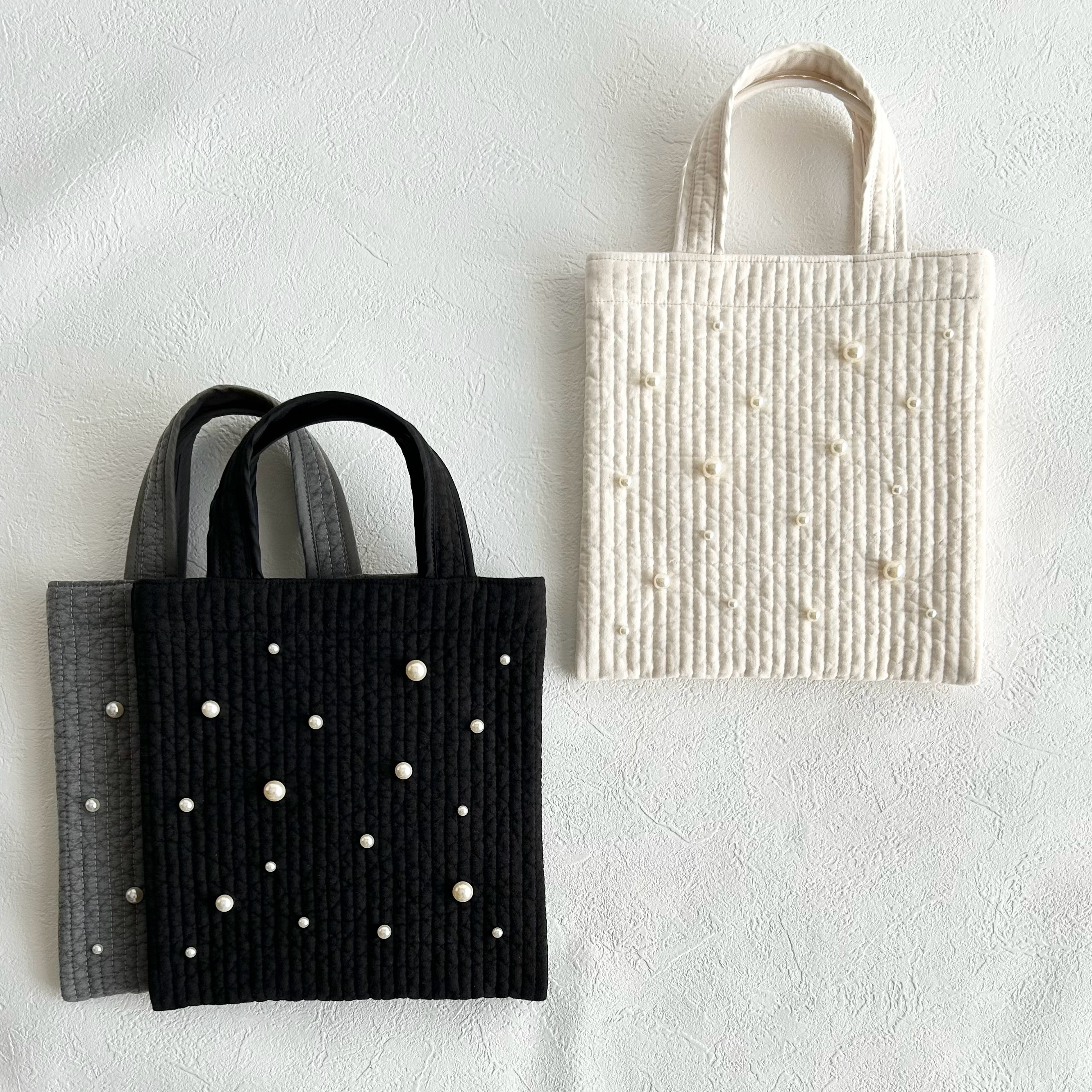 #ミニマリ　ヌビバッグ　トートバッグ　パール