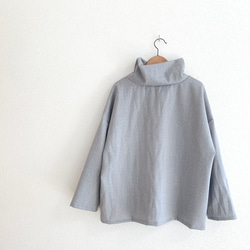 ストレッチウールのオフタートルプルオーバー/ラビットグレー 5枚目の画像