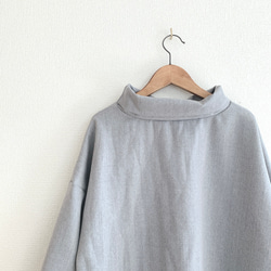 ストレッチウールのオフタートルプルオーバー/ラビットグレー 4枚目の画像