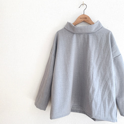 ストレッチウールのオフタートルプルオーバー/ラビットグレー 7枚目の画像