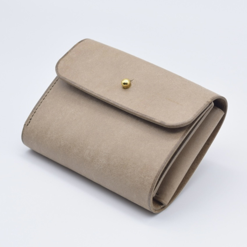 お札が折れない。ギボシ3つ折りミニウォレット【イタリアンレザー】【オールレザー】