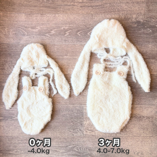 白♪うさぎの立ち耳帽子♪ニューボーンフォト撮影衣装 ベビー　ボンネット　赤ちゃん 白♪うさぎの立ち耳帽子♪ニューボーンフォト撮影衣装 ベビー