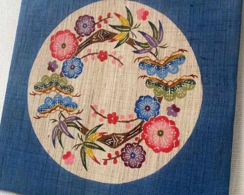 ビンテージファブリックパネル　松竹梅（ローズ） 6cbd4e49d61faf8023de277b100adc