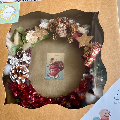 ドライフラワー　リース　クリスマスリース　インテリア クリスマスのドライフラワーリース プレゼント インテリア ドライ