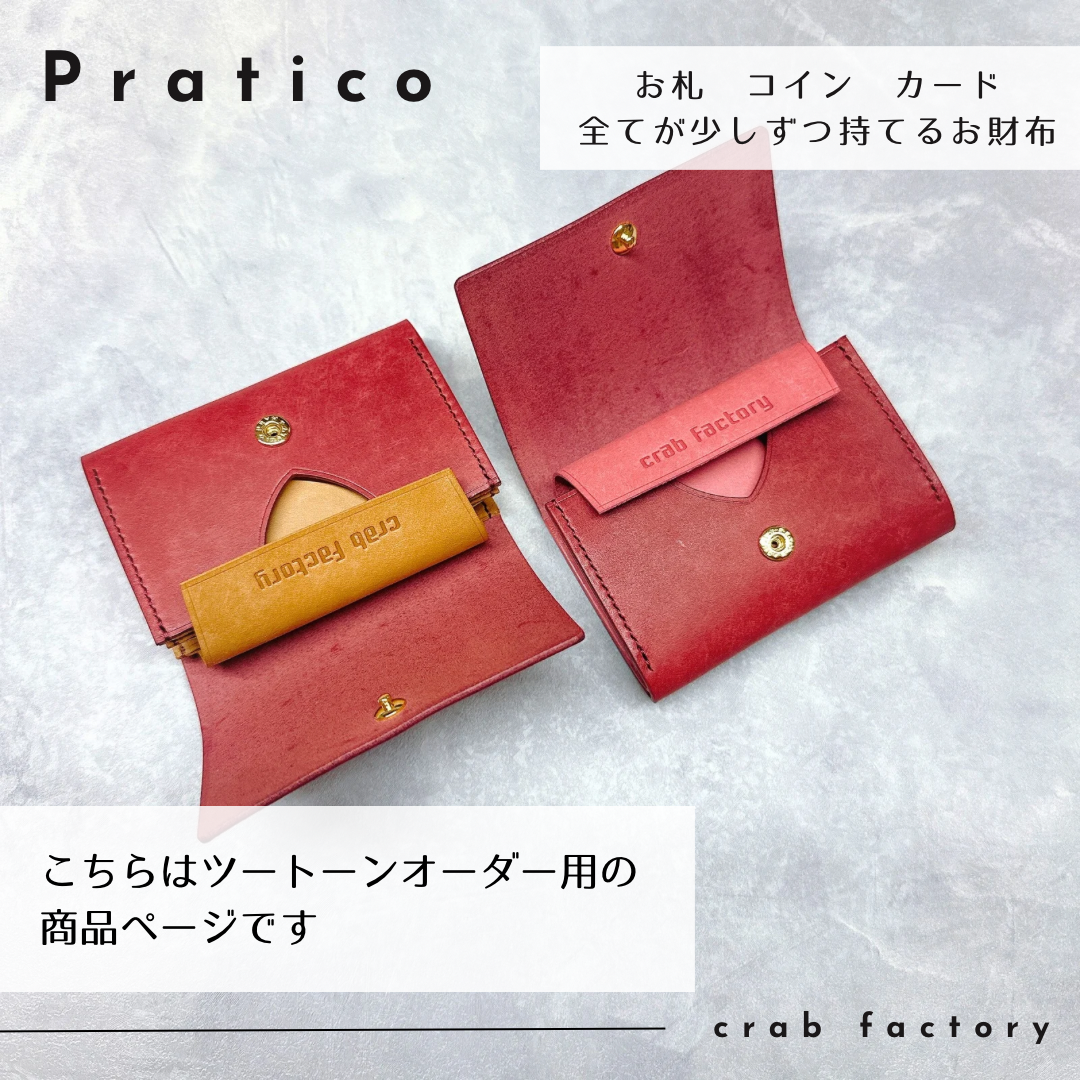 全部が少しずつ持てるミニマムウォレット「Pratico」　ツートーンオーダー