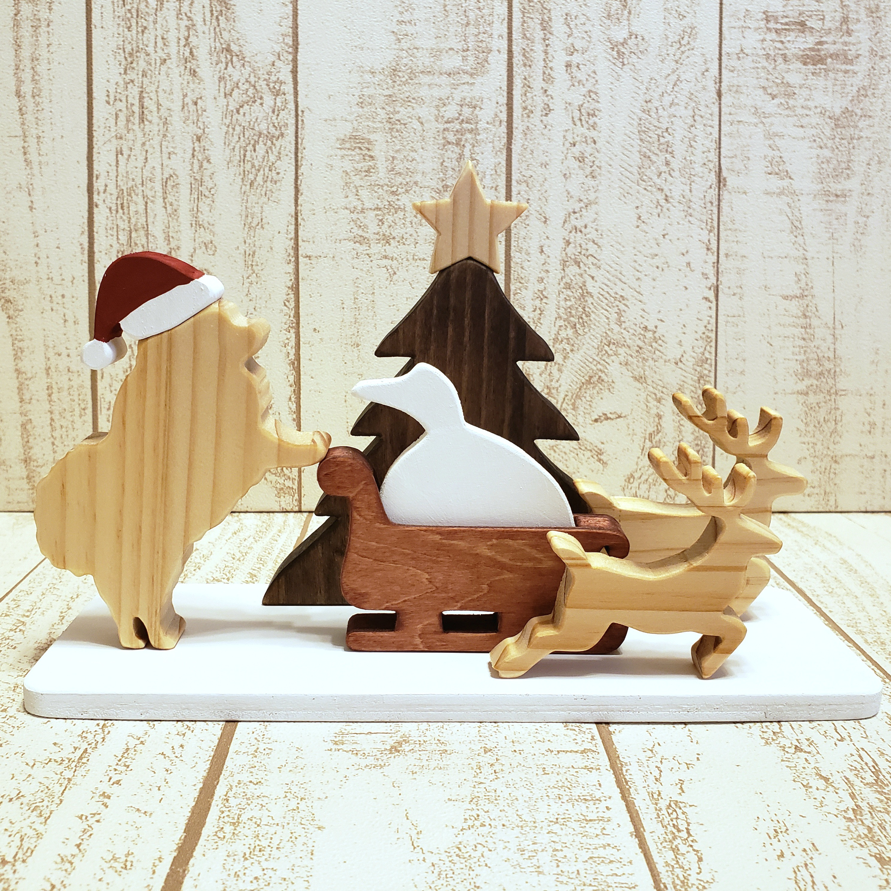 受注制作☆クリスマス☆ポメラニアンが遊ぶクリスマス飾り☆Christmas☆Xmas☆犬種・動物の変更可能！
