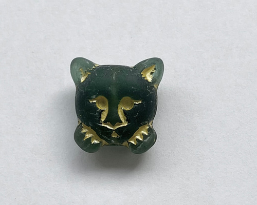 チェコビーズ ⭐️1個⭐️ catフェイス大 約17mm ビーズ Lotus 通販