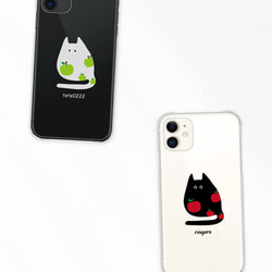 北欧 猫 名入れ スマホケース iPhone16 15 14 SE ほぼ全機種対応 xperia pixel 送料無料 2枚目の画像