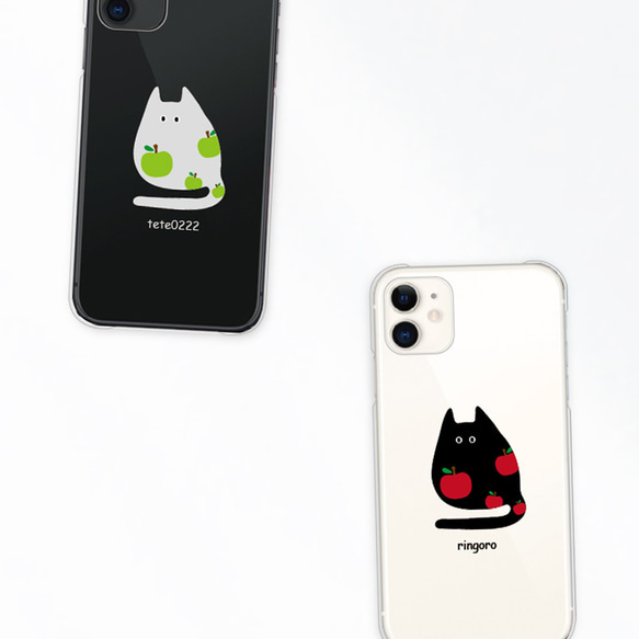 北欧 猫 名入れ スマホケース iPhone16 15 14 SE ほぼ全機種対応 xperia pixel 送料無料 2枚目の画像