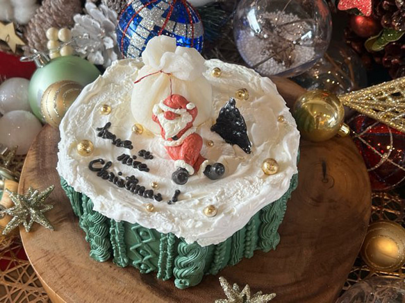 X'mas knit cake / 5.6号サイズ/クリスマスケーキ/クリスマス2024 3枚目の画像