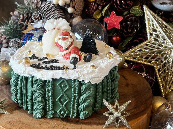 X'mas knit cake / 5.6号サイズ/クリスマスケーキ/クリスマス2024 6枚目の画像