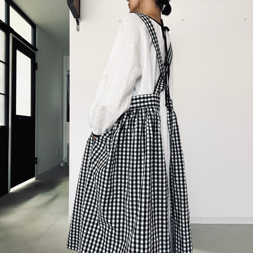 ＆LOVE様　ギンガムチェック　エプロン　ワンピース ＆LOVE様 ギンガムチェック エプロン ワンピース - エプロン