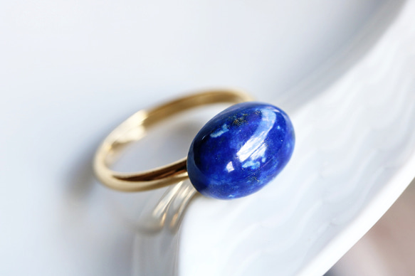 天然石ラピスラズリ 「絵画の宝石」9号〜18号 フリーサイズ 6ct