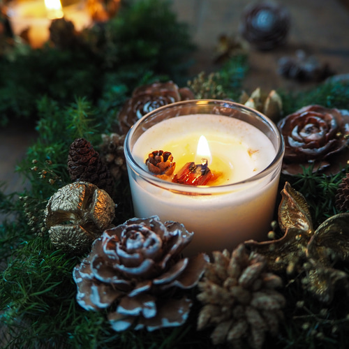 Winter Spice フルーツポマンダーのクリスマスキャンドル キャンドル