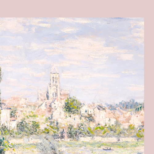 クロード・モネ 「夏のヴェトゥイユ」ピンク アートポスター