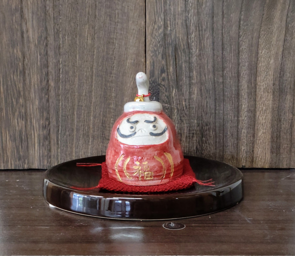 干支の巳とおとぼけ顔の福達磨 正月飾り 縁起物 その他置物 藤見窯in