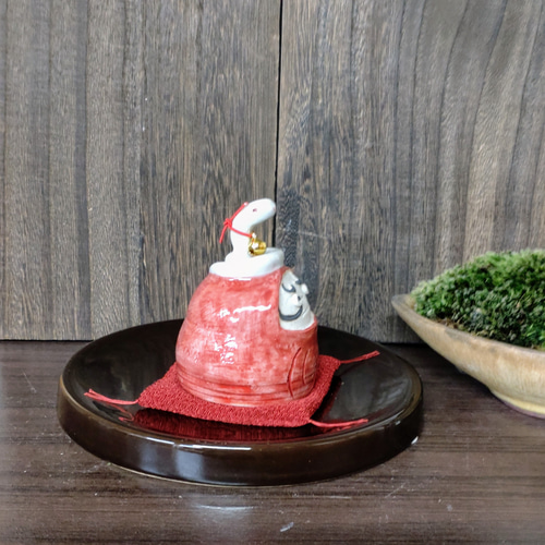 干支の巳とおとぼけ顔の福達磨 正月飾り 縁起物 その他置物 藤見窯in