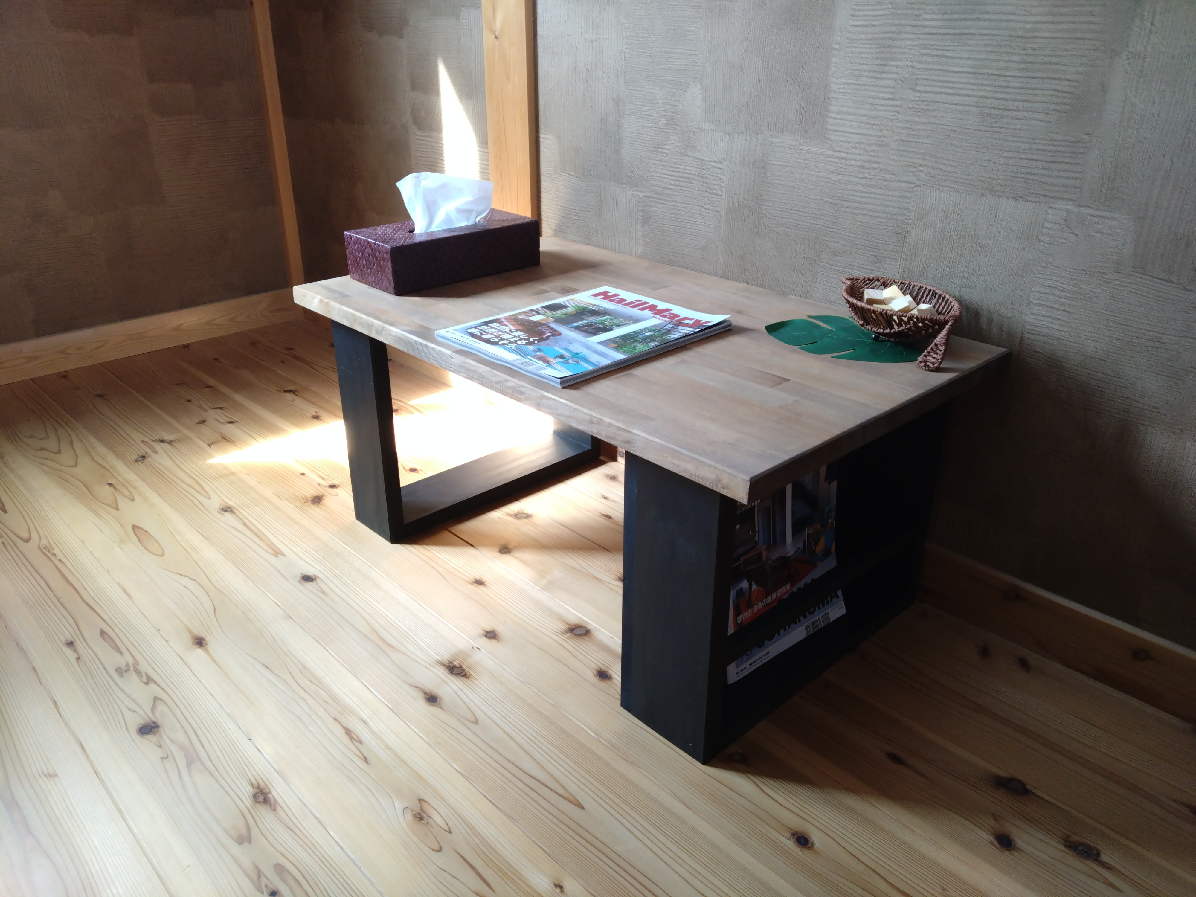 天然木　赤松集成材　　ローテーブル　センターテーブル