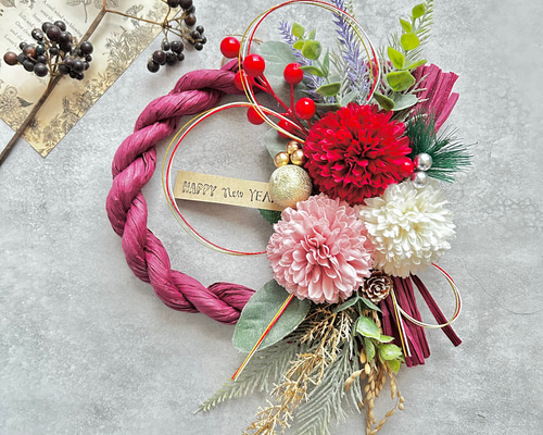 2024しめ縄飾り しめ縄リース お正月飾り No．2