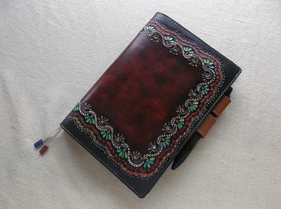 ほぼ日手帳カズン対応　A5サイズ手帳カバー　レザー刻印＆拭き染め ほぼ日手帳カズン対応 A5サイズ手帳カバー レザー 刻印＆拭き