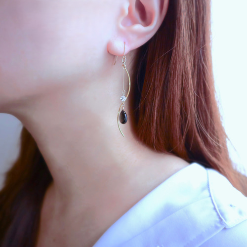 Creema限定 ポイントアップ】ブラックシェルとクリスタルガラスの