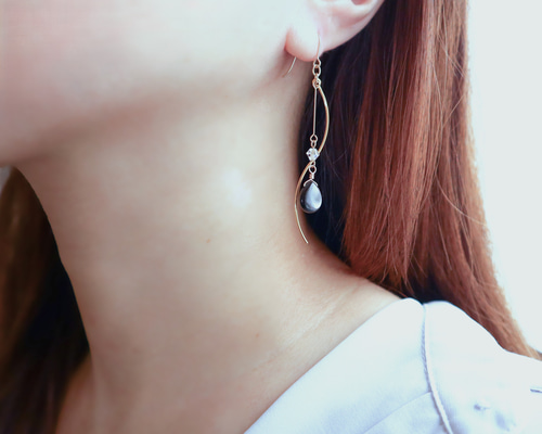 Creema限定 ポイントアップ】ブラックシェルとクリスタルガラスの