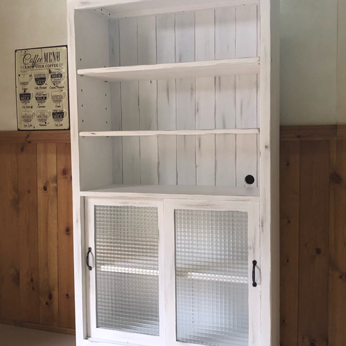 シャビーシックな収納棚 サイズオーダー ハンドメイド オーダー可