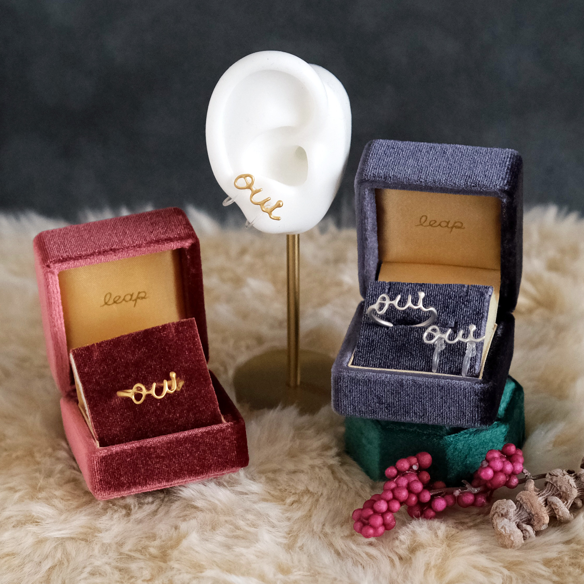 クリスマス限定セット：Oui イヤリング＆リング イヤリング
