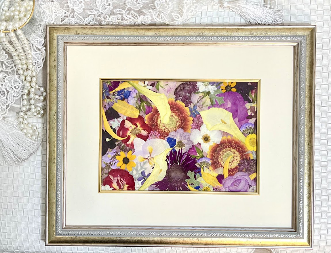 本物の押し花の絵画/額縁有り 本物の押し花の絵画/額縁有り