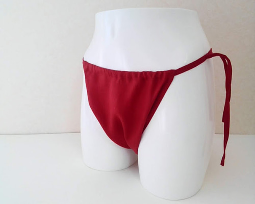 リネン100％ふんどしパンツ 赤い下着 ひもタイプ その他