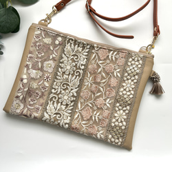 インド刺繍リボン・ショルダーバッグ ポシェット ショルダーバッグ