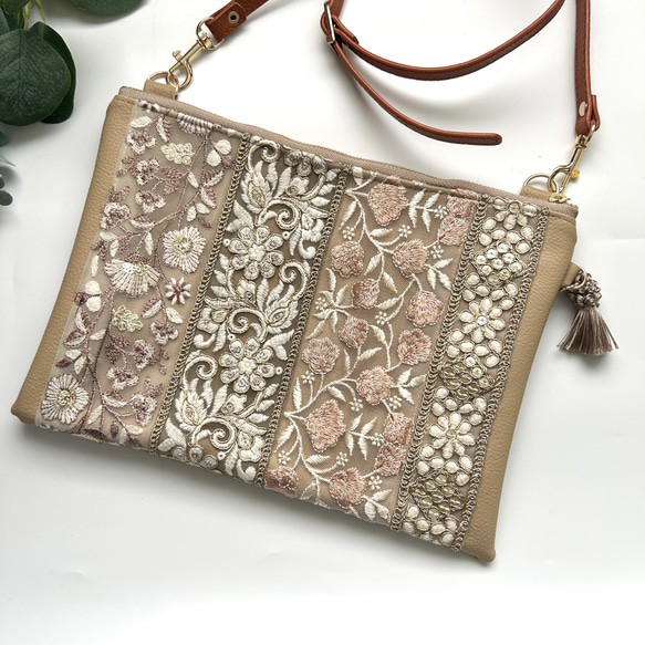 インド刺繍リボン ショルダーバッグ ポシェット ショルダーバッグ
