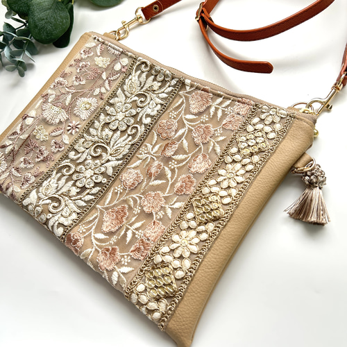 インド刺繍リボン ショルダーバッグ ポシェット ショルダーバッグ