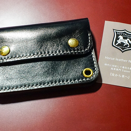 トラッカーウォレット horse leather 馬革 手縫い ホースレザー