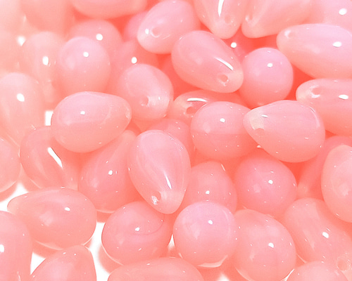 チェコ ビーズ ドロップ 6x9mm 10個 ライト ピンク オパール ppnalia