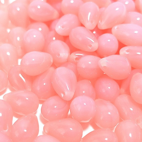 チェコ ビーズ ドロップ 6x9mm 10個 ライト ピンク オパール ppnalia