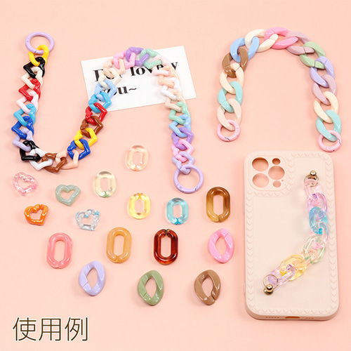 A5622 30個 アクリルチェーンパーツ クリアチェーンパーツ 切れ目あり