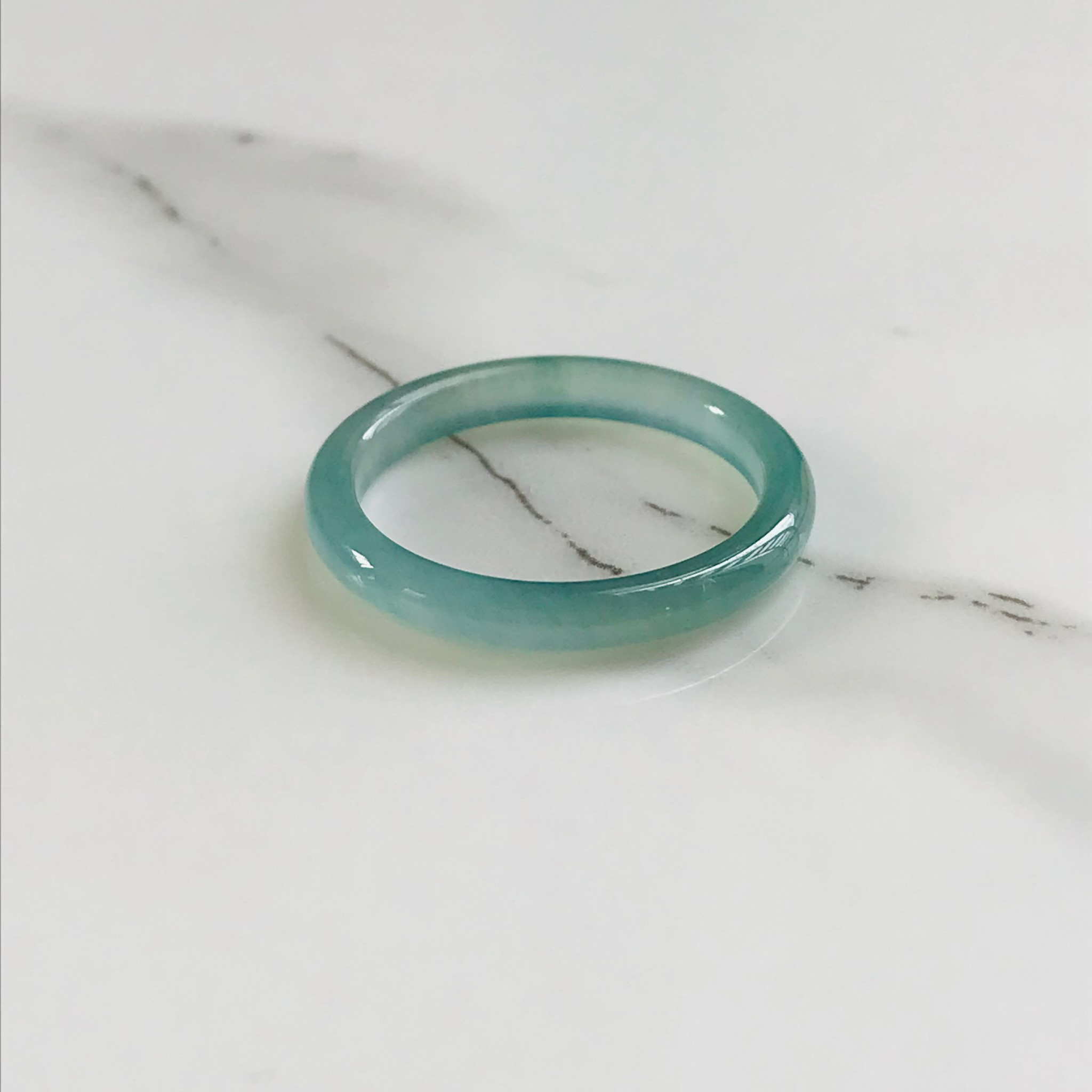 [R35-002］ ジェイド　JADE ヒスイ　本翡翠　くりぬき　リング　天然石　一点物　グアテマラ産　13号　指輪 6,090円