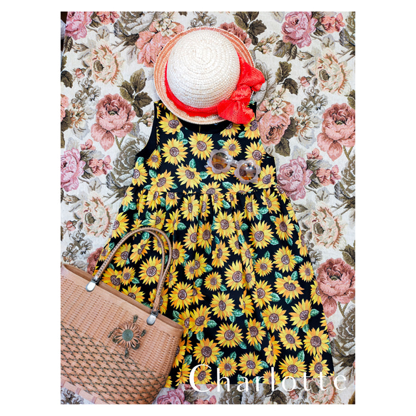 ひまわりワンピース 子供服 Charlotte 通販 18518335｜Creema