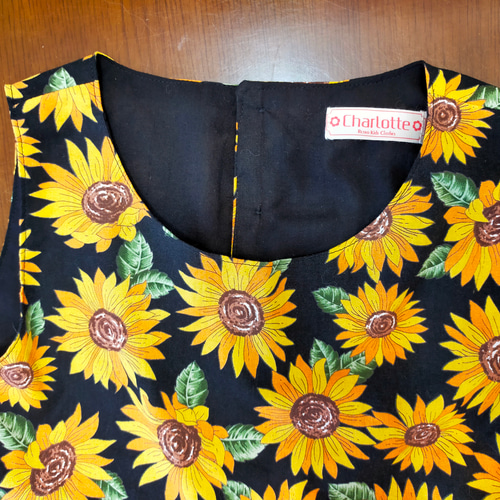 ハンドメイド★キイロ。ひまわり柄ワンピース★ぬいば♡ストラップ用コスチューム branshes ワンピース 「プチプラ / おそろい」ひまわり柄