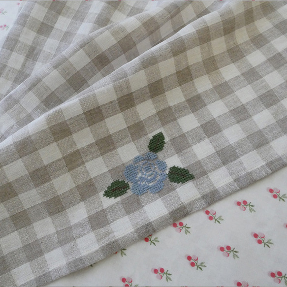 リネン　トーション　ローズ　ブルー 4枚目の画像