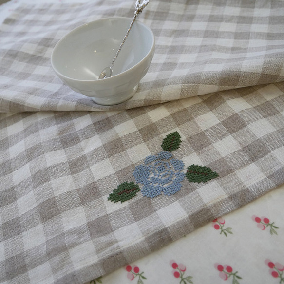 リネン　トーション　ローズ　ブルー 2枚目の画像