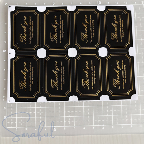40枚】エレガントな金文字 Thank You シール 40枚（8x5シート